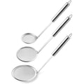 Skimmer Spoon, 3 Pack Stainless Steel Skimmer Spoon Japanese Hot Pot Fat Skimmer Spoon Fine Mesh Strainer Grease Strainer Skimmer Spoons for Cooking Frying Skimming Grease, Foam and Gravy