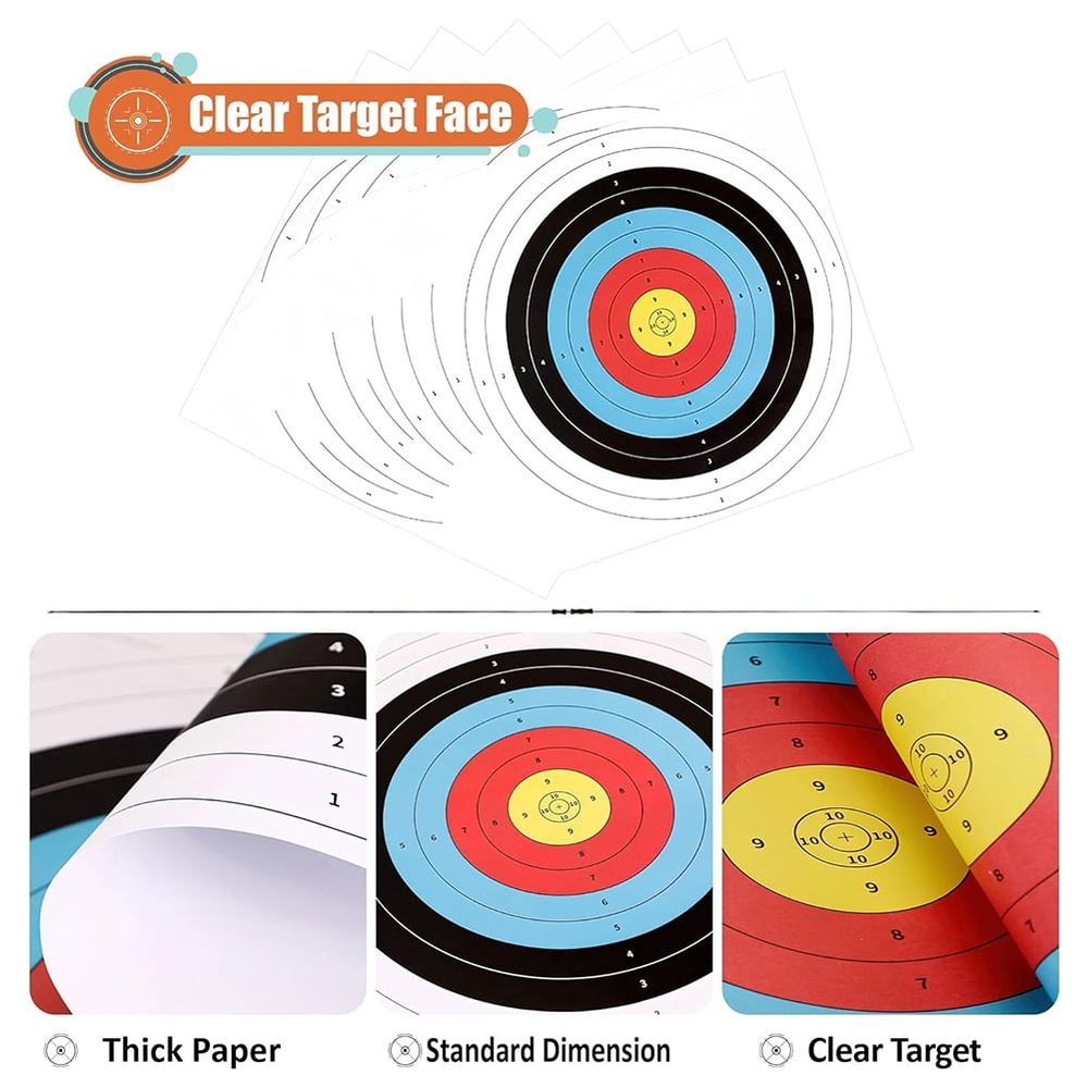 Archery Targets Paper, 20Pcs Bow and -Targets, 10 Rings