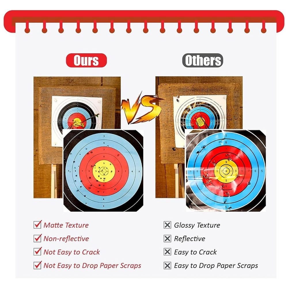 Archery Targets Paper, 20Pcs Bow and -Targets, 10 Rings