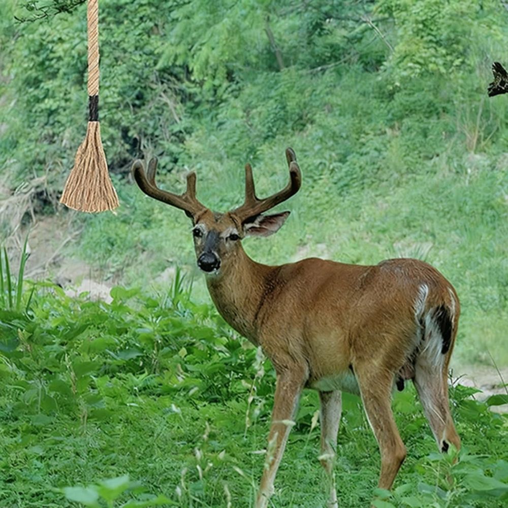 2Pcs Deer Scent Rope 31.5" Hemp Rope for Deer Mock Scrape System Rigid Hanging Attractant Scrape Licking Scent Rub Jute Anywhere for Hunting Accessories Hunter Gifts