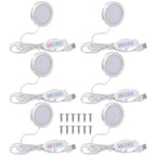 6 PCS LED Lamp Kit, USB Powered LED Light with Inline Switch, 3 Color Modes, 10 Brightness Levels, Aluminum Shell, PC Diffuser, DIY Lighting Set for Custom Lamp Projects, 3D Printed Shades, Crafts