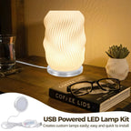6 PCS LED Lamp Kit, USB Powered LED Light with Inline Switch, 3 Color Modes, 10 Brightness Levels, Aluminum Shell, PC Diffuser, DIY Lighting Set for Custom Lamp Projects, 3D Printed Shades, Crafts