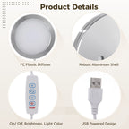 6 PCS LED Lamp Kit, USB Powered LED Light with Inline Switch, 3 Color Modes, 10 Brightness Levels, Aluminum Shell, PC Diffuser, DIY Lighting Set for Custom Lamp Projects, 3D Printed Shades, Crafts
