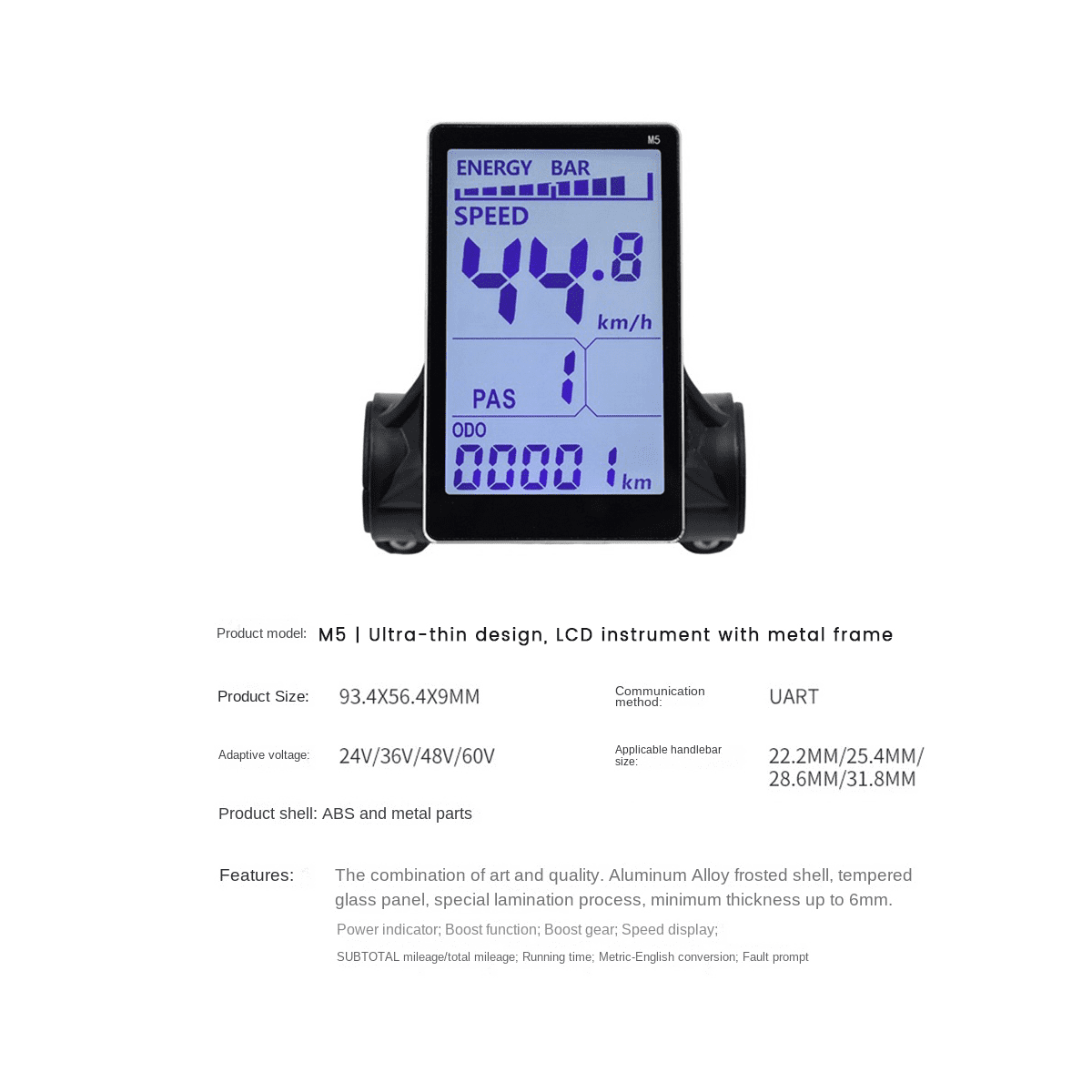 26 Inch LCD Display Meter Mountain Electric Bike