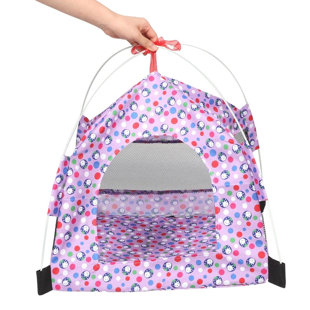 Outdoor Pet Tent Purple Sun Shelter Easy Access Mesh Ventilation