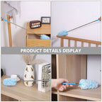 Extendable Microfiber Hand Duster Blue Washable Dust Sweeper