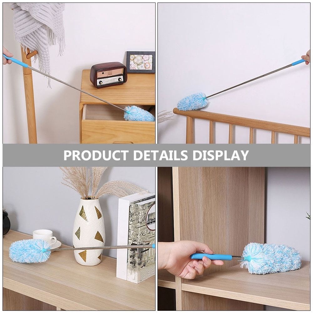 Extendable Microfiber Hand Duster Blue Washable Dust Sweeper