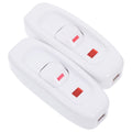 White Inline Home Lighting Control with Overload , Easy Installation, 2-Pack