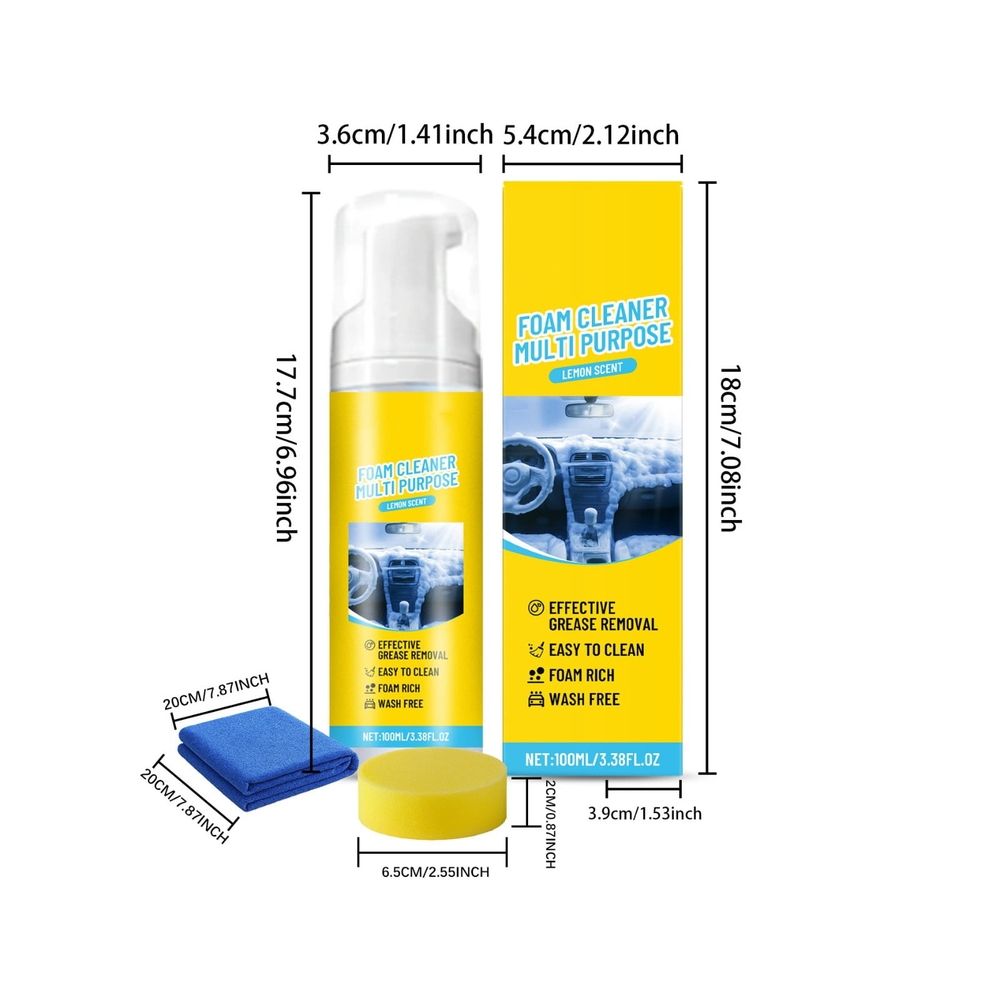 Multi Foam Cleaner, Multifunctional Cleaner, Deep Cleaning Spray For Car Interior Exterior Dashboard Wheels Auto Accessories