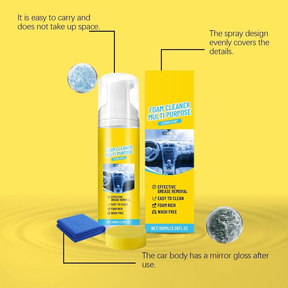 Multi Foam Cleaner, Multifunctional Cleaner, Deep Cleaning Spray For Car Interior Exterior Dashboard Wheels Auto Accessories