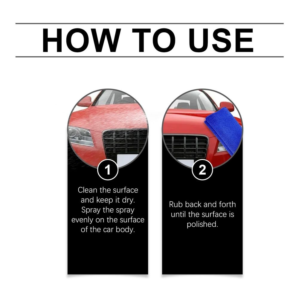 Car Quick Coat Restore Spray, for High Gloss Shine & Protection All-in-One Waterless Wash Wax Hydrophobic Polish for Cars Motorcycle Trucks & RVs