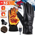 Rechargeable Heated Gloves, Battery Heated Gloves, Waterproof Electric Heating Gloves, Heated Gloves for Men with Touchscreen for Cycling Skiing Skating Hiking Hunting
