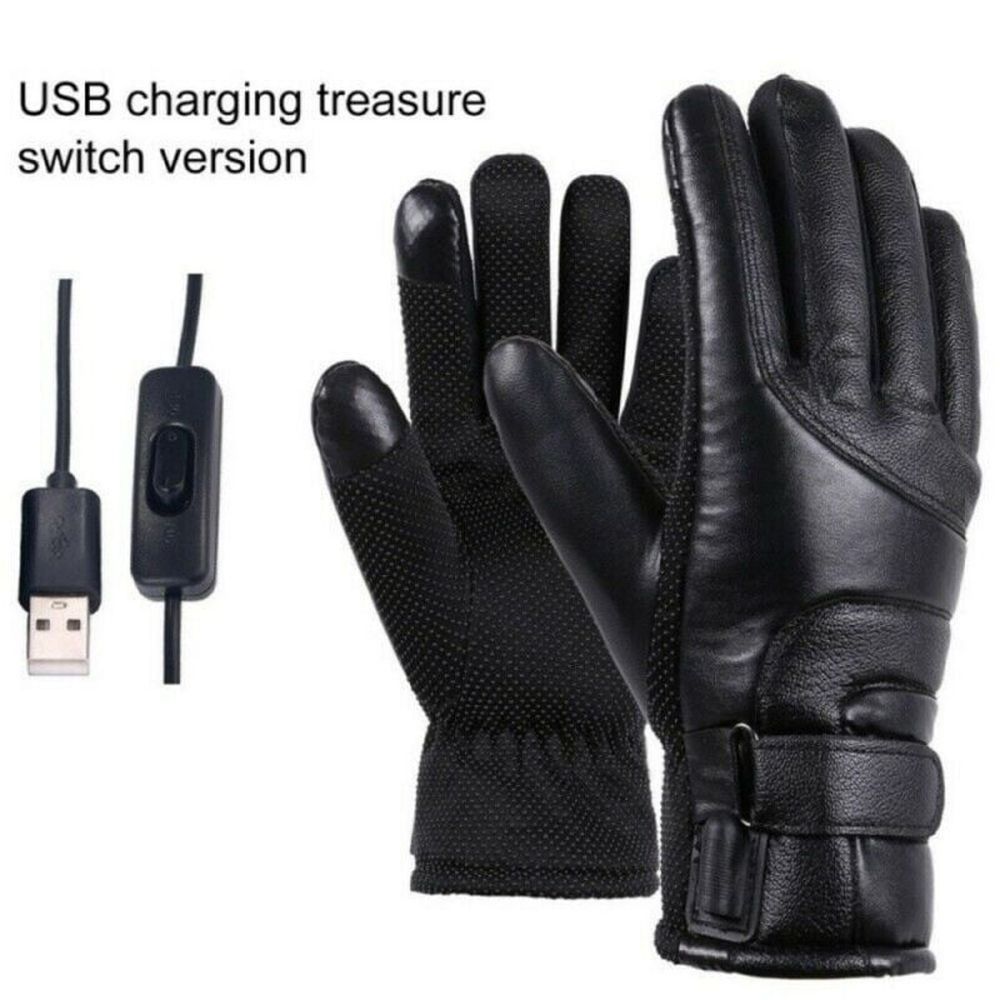 Rechargeable Heated Gloves, Battery Heated Gloves, Waterproof Electric Heating Gloves, Heated Gloves for Men with Touchscreen for Cycling Skiing Skating Hiking Hunting