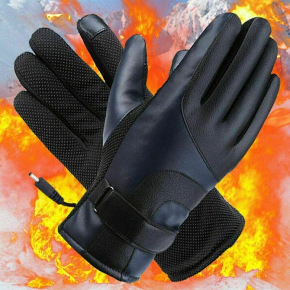 Rechargeable Heated Gloves, Battery Heated Gloves, Waterproof Electric Heating Gloves, Heated Gloves for Men with Touchscreen for Cycling Skiing Skating Hiking Hunting