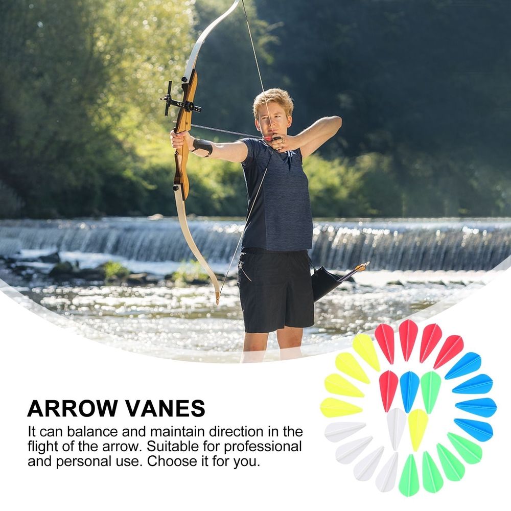 50Pcs Durable Rubber Arrow Vanes for Precision Archery Flight