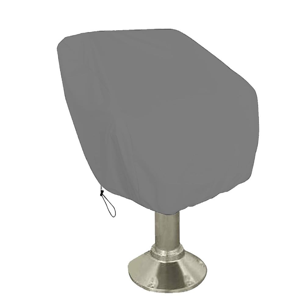 Boat Seat Cover 210d Clothes Waterproof Captain Chair Pontoon Boat Bench Chair Seat Pedestal Cover Helm Chair Protector For Marine Boat Kayak Grey 60x55x63cm