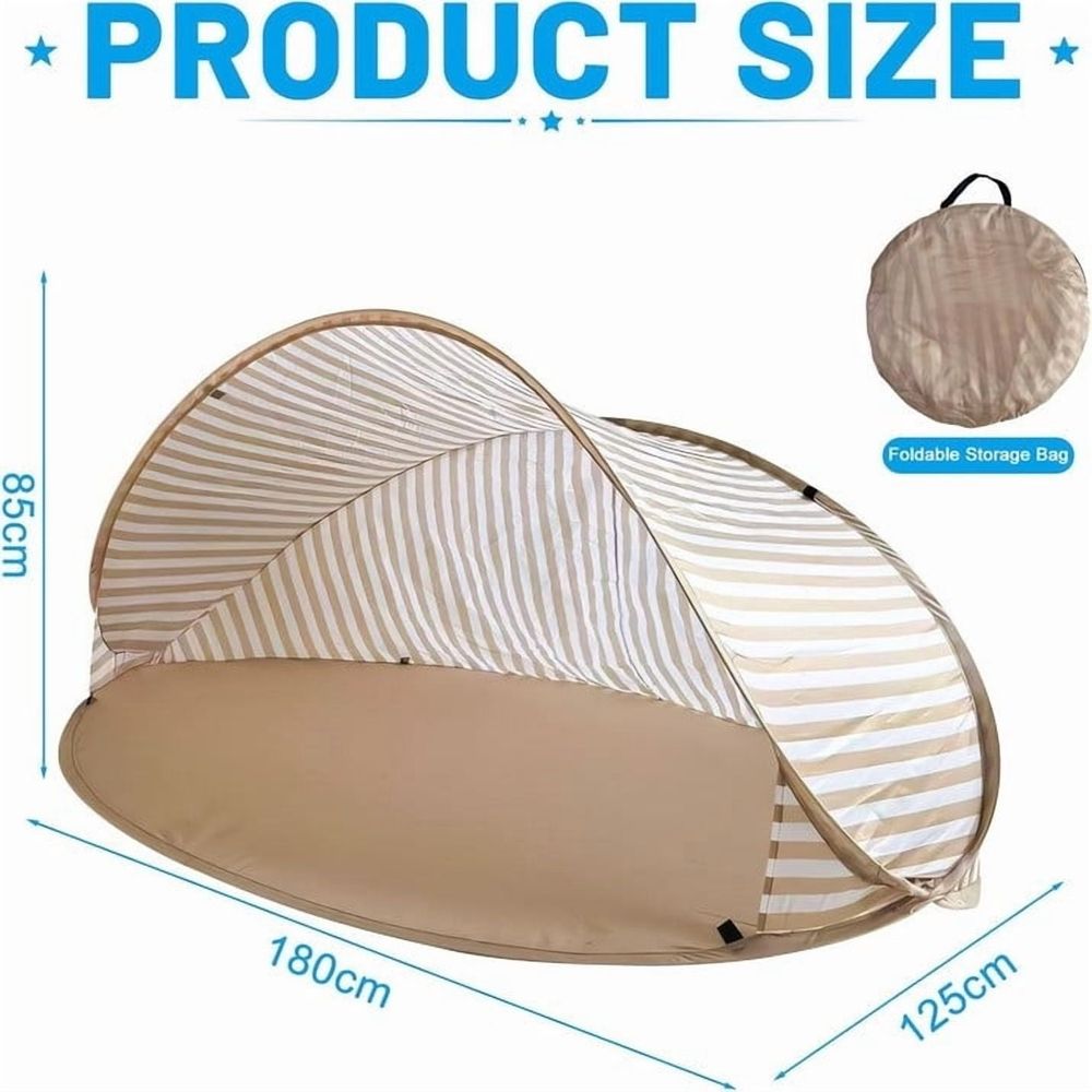 Beach Tent Sun Shelter, Beach Shade Tent with UPF 50+ UV Protection for 2-3 Person, Portable & Easy Setup Cabana, Carry Bag Included