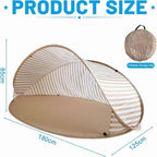 Beach Tent Sun Shelter, Beach Shade Tent with UPF 50+ UV Protection for 2-3 Person, Portable & Easy Setup Cabana, Carry Bag Included