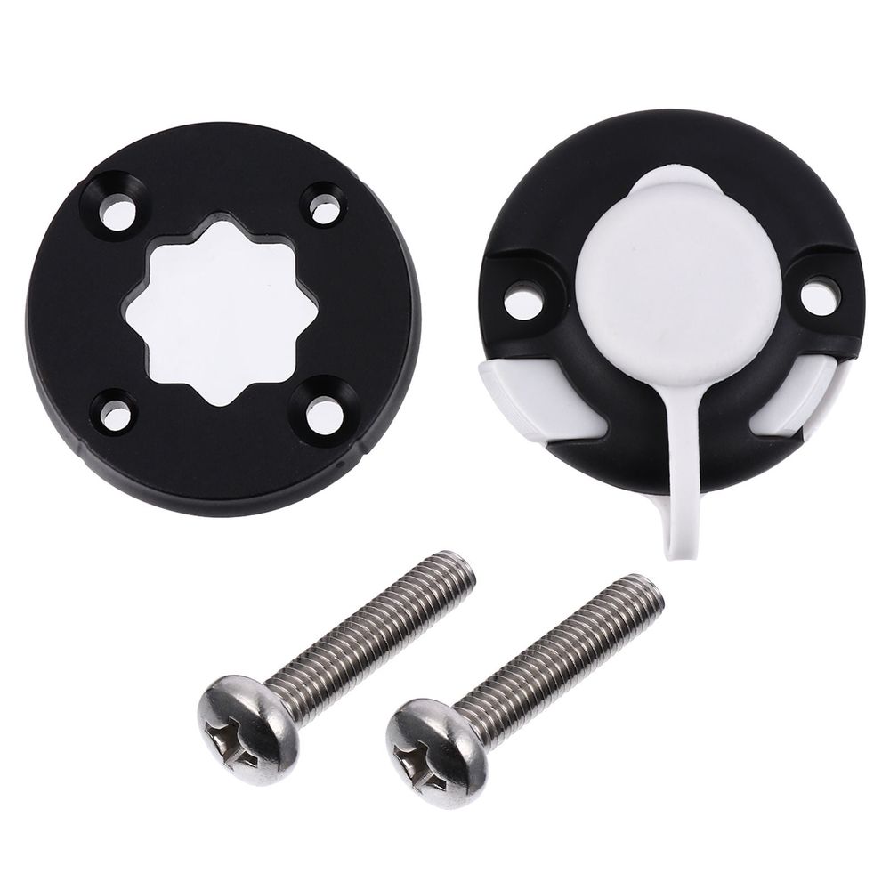 Round Kayak Mount Base Set in Black, and Sturdy Fishing Rod Holder for Boats and Kayaks