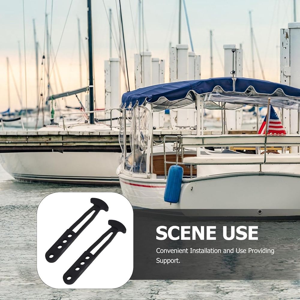 2pcs Marine Ladder Rubber Strap with Adjustable Mounting Holes for Boat Yacht