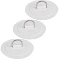 3pcs Stainless Steel D Ring Patch for Inflatable Boats, No Drill PVC Base Rounded Edges for Kayaks