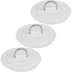 3pcs Stainless Steel D Ring Patch for Inflatable Boats, No Drill PVC Base Rounded Edges for Kayaks
