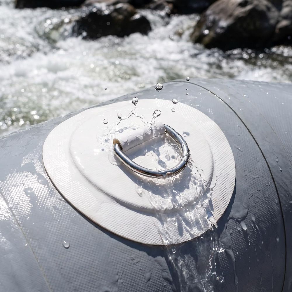 3pcs Stainless Steel D Ring Patch for Inflatable Boats, No Drill PVC Base Rounded Edges for Kayaks