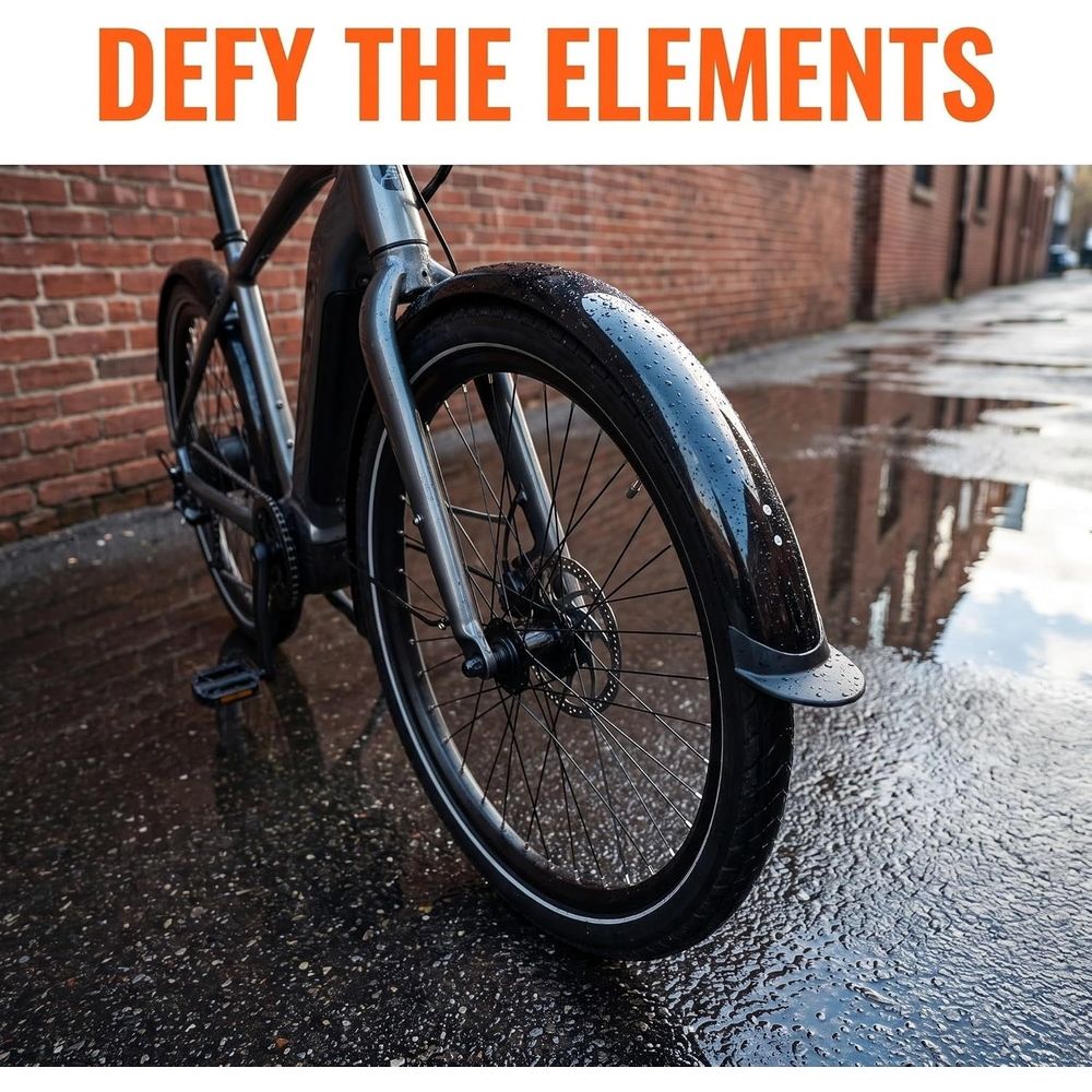 Electric Bike Rear Fender Mudguard for Rear Wheel, Curved Silhouette, Smooth Surface, Alloy Support, Easy Installation