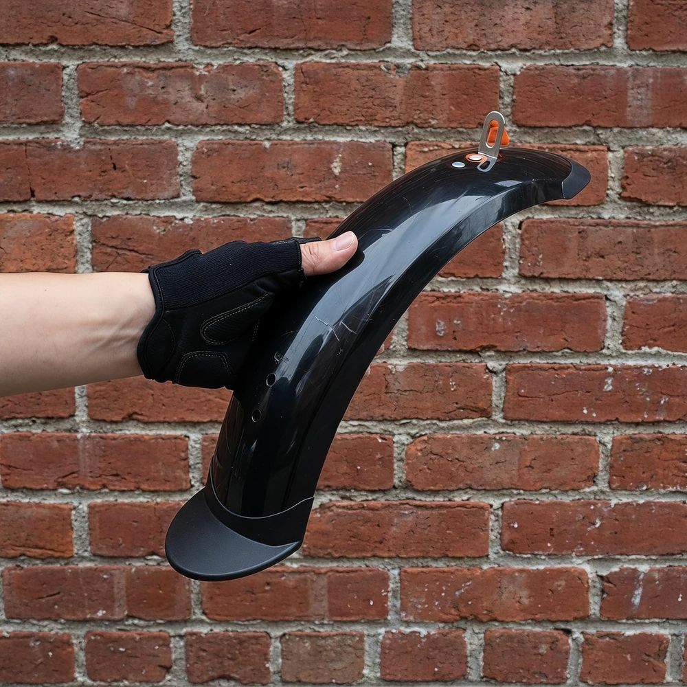Electric Bike Rear Fender Mudguard for Rear Wheel, Curved Silhouette, Smooth Surface, Alloy Support, Easy Installation