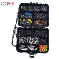 177Pcs Fishing Lures Kit, Suitable for Freshwater & Saltwater, Bass Fishing Lure Kit Trout Bass Salmon Walleye, Fishing Hooks Fishing Tackle Box, Fishing Accessories Kit