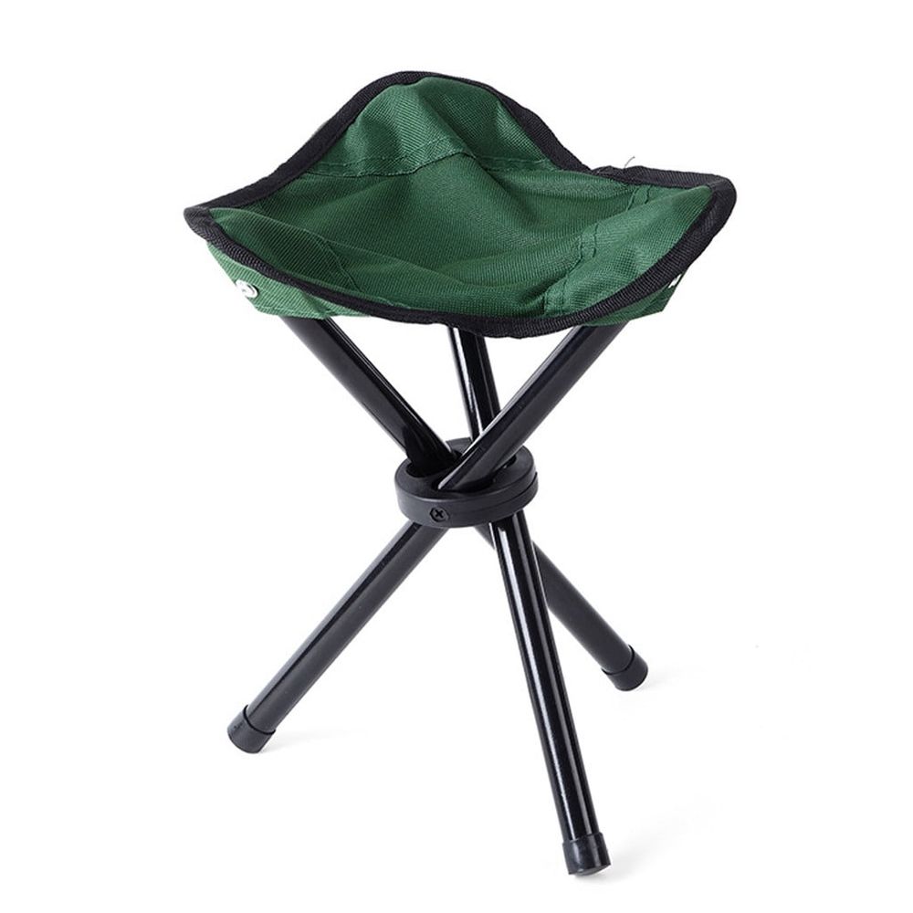 Folding Tripod Stool, Portable Tripod Chair with 3 Legs, Compact & Heavy Duty, Supports 220 lbs, Ideal for Camping Outdoor Hiking Hunting Fishing Picnic Travel Beach BBQ Garden Lawn, Green