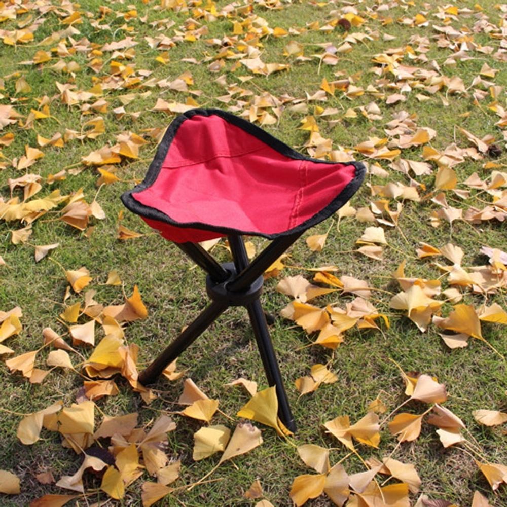 Folding Tripod Stool, Portable Tripod Chair with 3 Legs, Compact & Heavy Duty, Supports 220 lbs, Ideal for Camping Outdoor Hiking Hunting Fishing Picnic Travel Beach BBQ Garden Lawn, Green