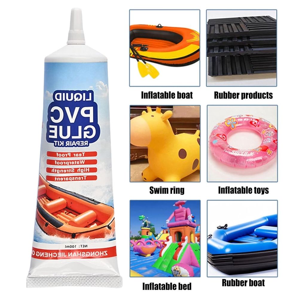 PVC Repair Glue – Heavy Duty Vinyl Adhesive, Waterproof Bonding Formula, 24 Hour Sealant, Strong Fix Solution for Inflatable Mattress Pool Boat TPU Use