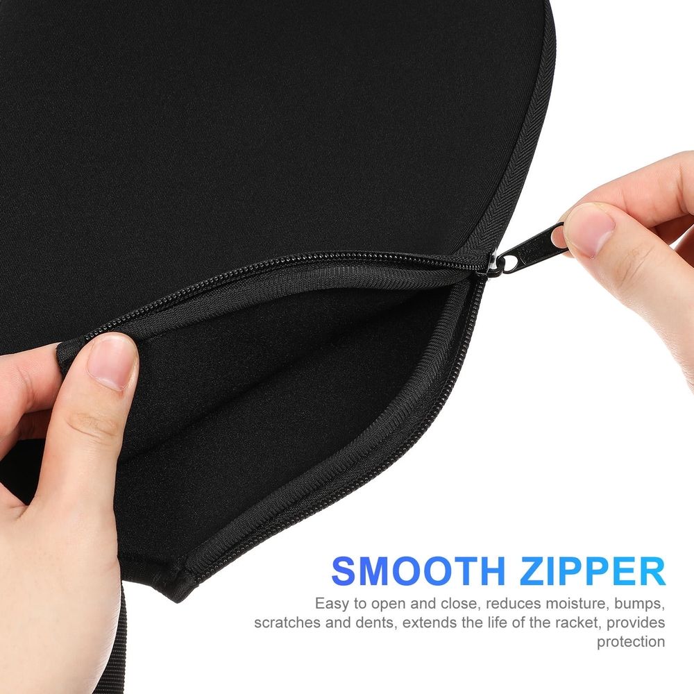 2Pcs Paddle Case Black Durable Rubber Cover Lightweight Holder for Beach and Park