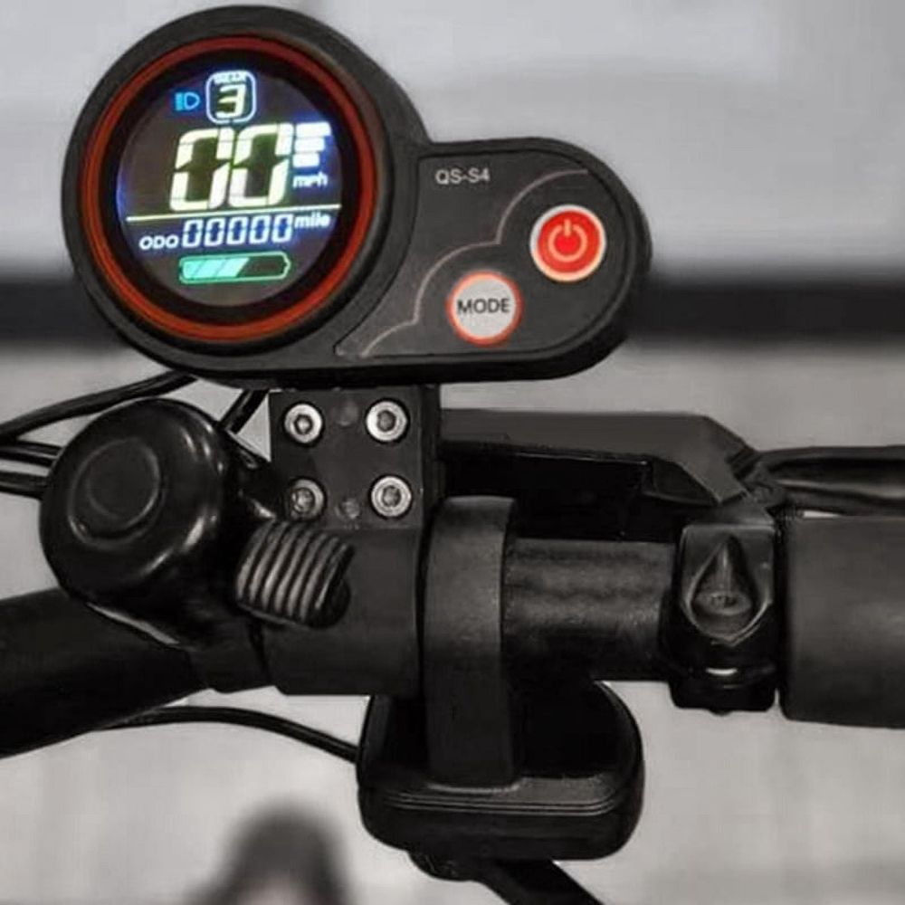 QS-S4 36V-60V Thumb Throttle LCD Display Kit+3PIN Ignition Lock Key for Zero 8 9 10 8X 10X Electric Scooter 6PIN Display