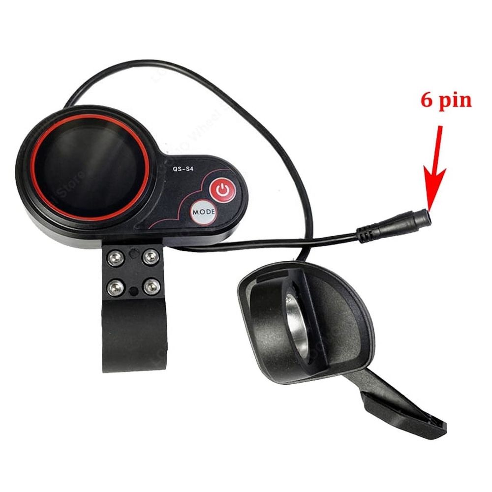 QS-S4 36V-60V Thumb Throttle LCD Display Kit+3PIN Ignition Lock Key for Zero 8 9 10 8X 10X Electric Scooter 6PIN Display