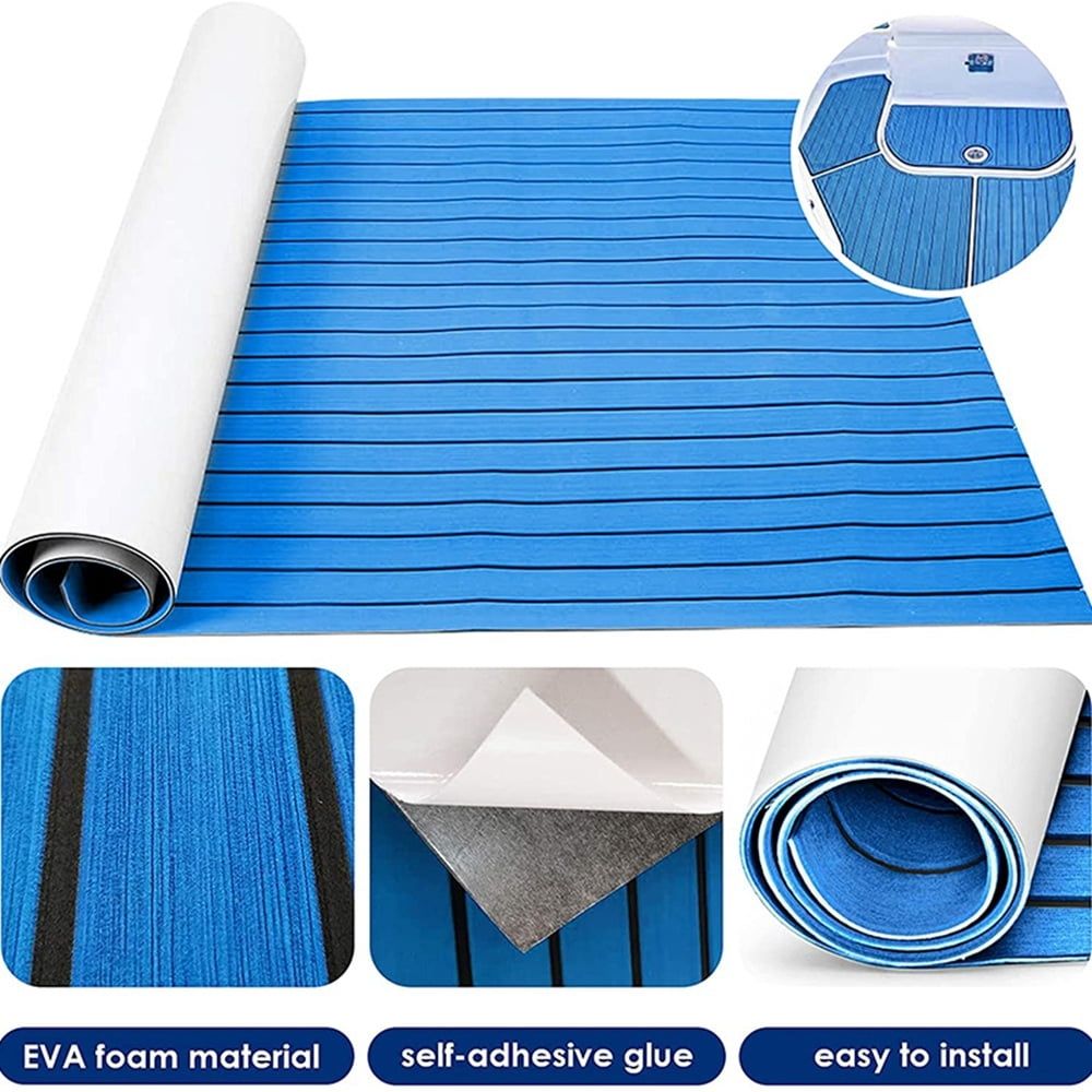 Foam Teak Decking EVA Marine Flooring Faux Boat Sheet Accessories Blue 450X2400mm