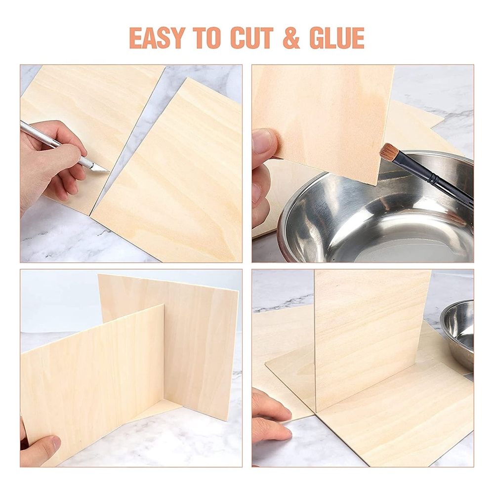 15 Pack Unfinished Wood Sheets,Wood Thin Board for House Aircraft Ship Boat Arts and Crafts,DIY Ornaments