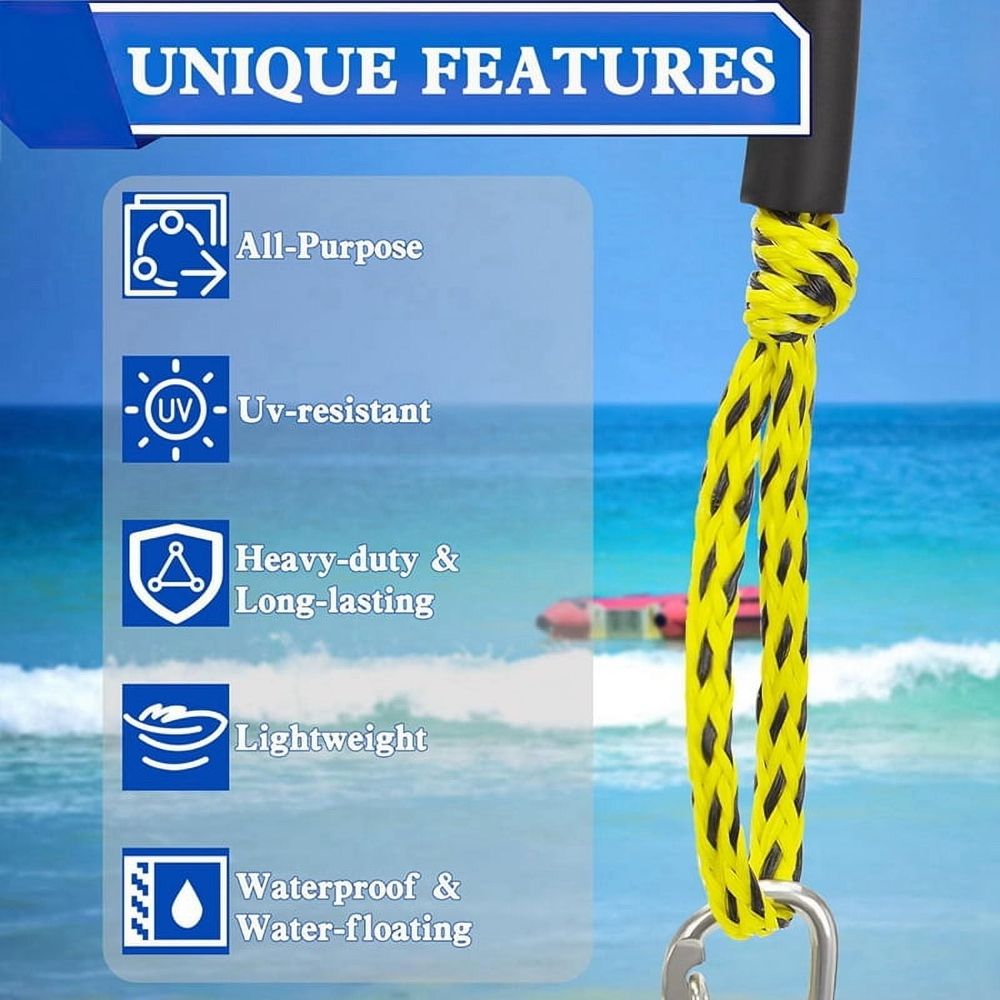 Boat Tow Rope , 60FT 3K 1-3 Riders Tube Boating Ropes Heavy Duty Ski Rope for Ski Float Water Skiing