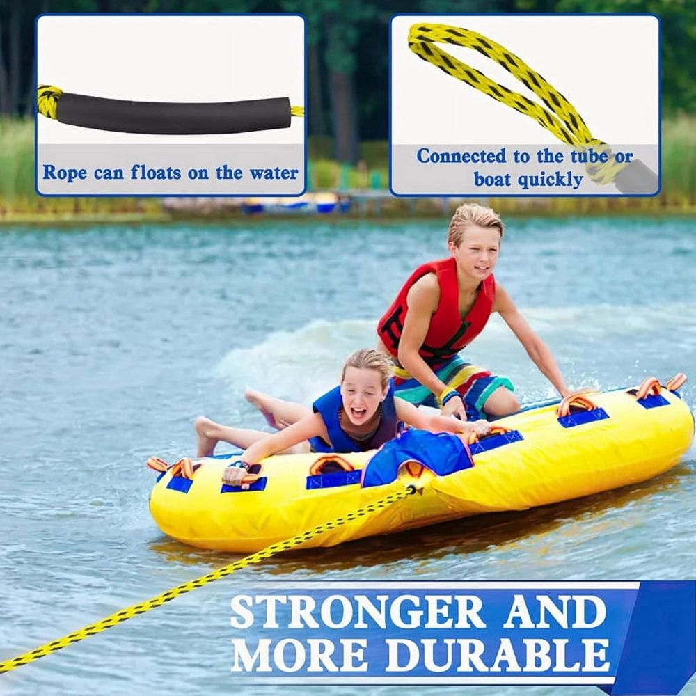 Boat Tow Rope , 60FT 3K 1-3 Riders Tube Boating Ropes Heavy Duty Ski Rope for Ski Float Water Skiing