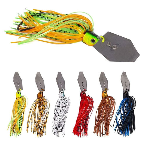 12 Pieces Fishing Lures,Baits Spinner Swim Flipping Bladed Jigs ,Chatter Fish Bait for Salmon Pike Trout Swing Trailers
