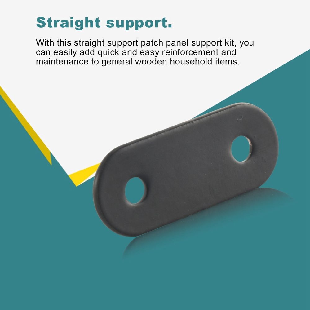 22 Pcs Straight Brace Brackets Stainless Steel Black Mending Plate Connector with Screws Flat Brackets for Wood