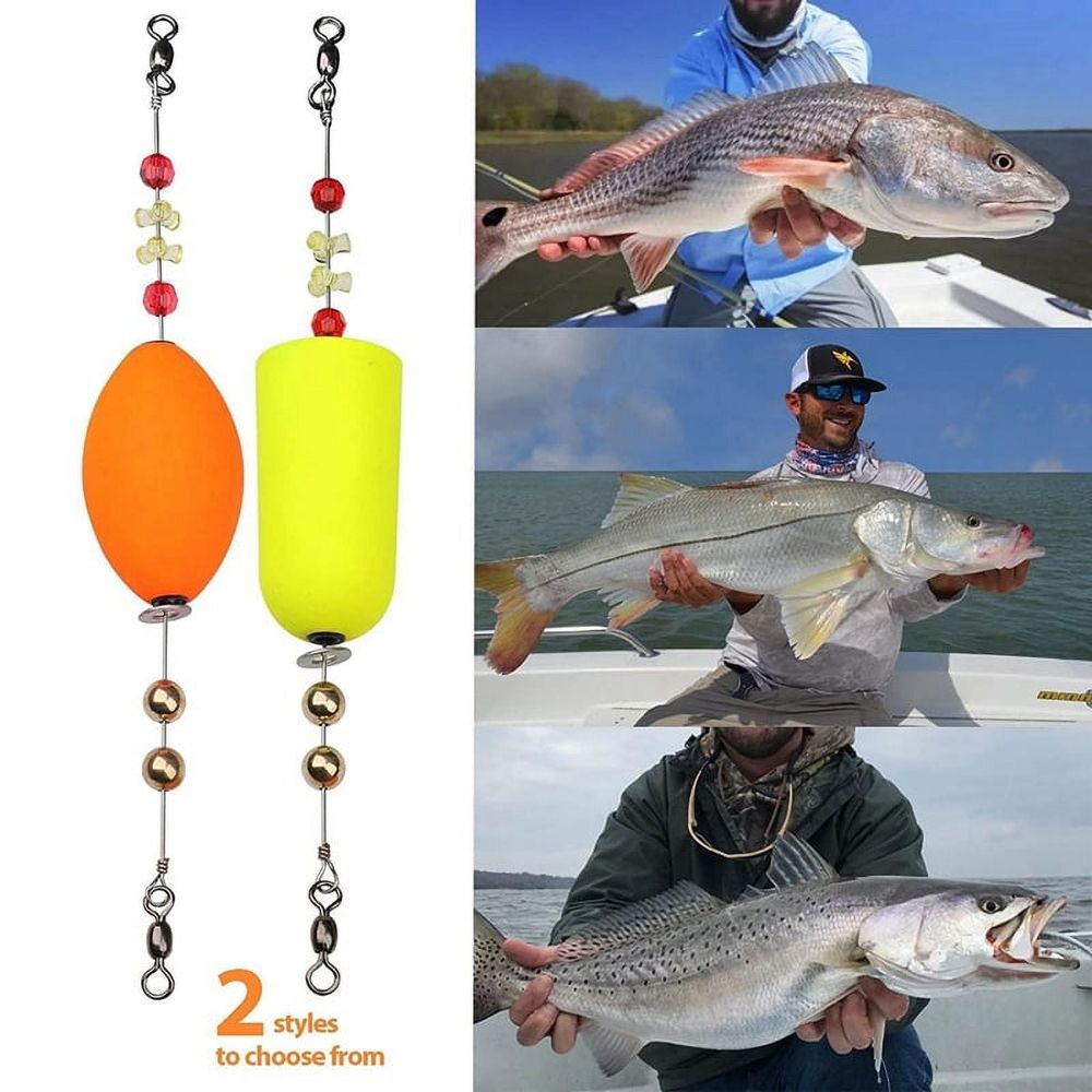 Popping Corks for Saltwater Freshwater Fishing Popper Floats Redfish Speckled Trout Sheepshead Flounder Yellow