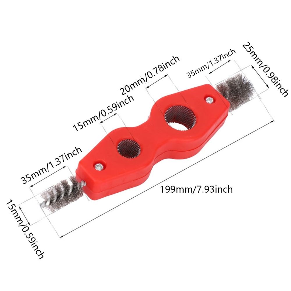 4 In 1 Wire Brush for Car Battery Terminals and Copper Tubing Cleaning with Double Headed Copper Pipe Cleaner