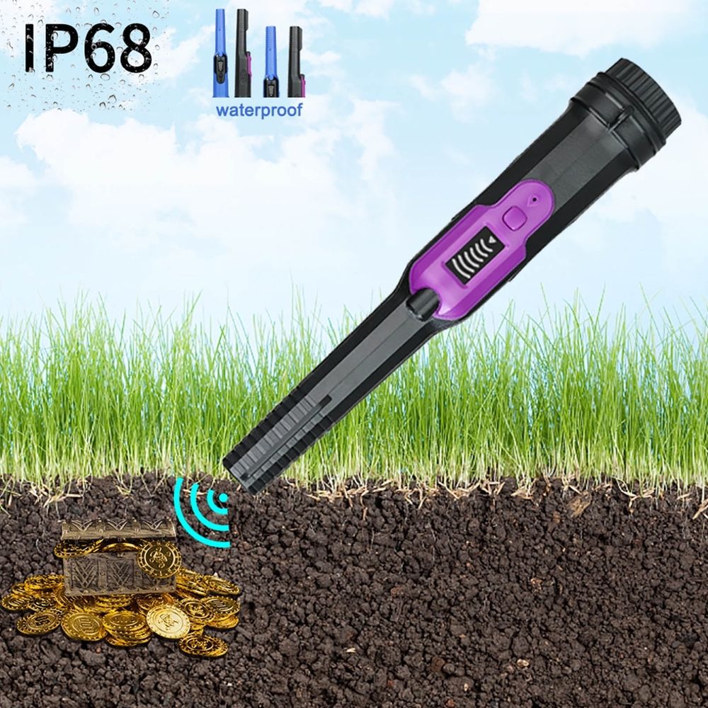 Metal Detector Pinpointer LCD Display Waterproof with High Sensitivity 360° Scanning Sound/Vibration Indication