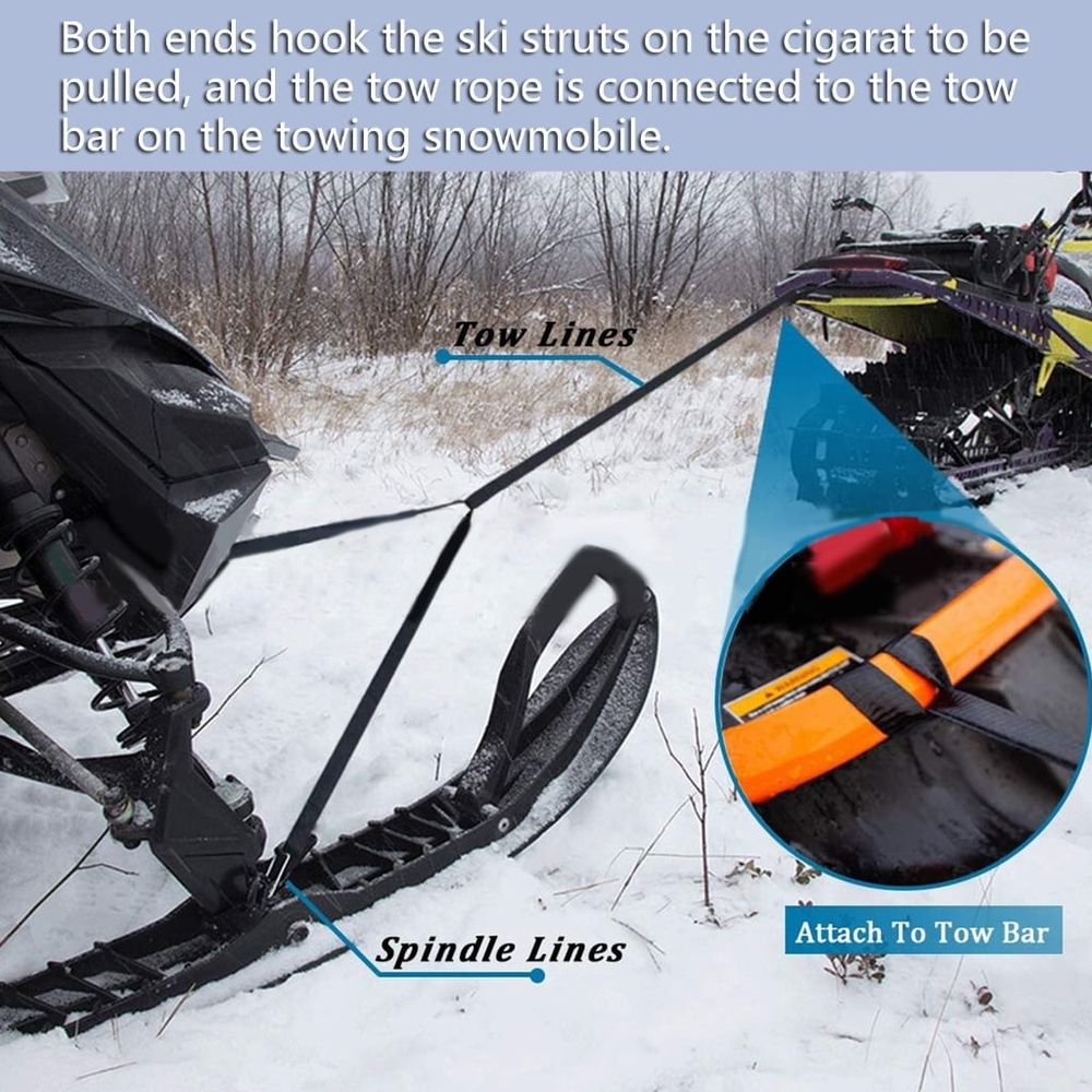 Heavy Duty High Strength Safety Hook Snowmobile Tow Rope Cable Strap Road Recovery Emergency Towing Rope Winch Line