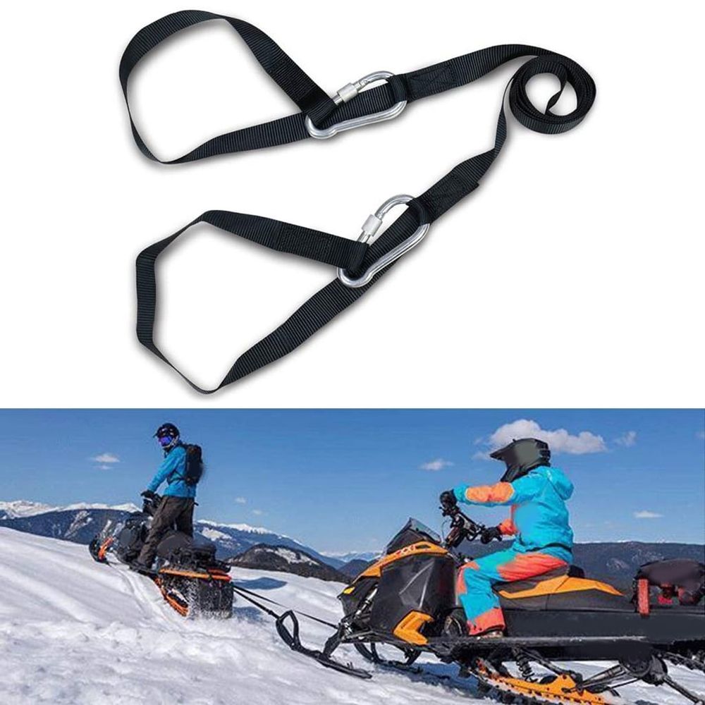 Heavy Duty High Strength Safety Hook Snowmobile Tow Rope Cable Strap Road Recovery Emergency Towing Rope Winch Line