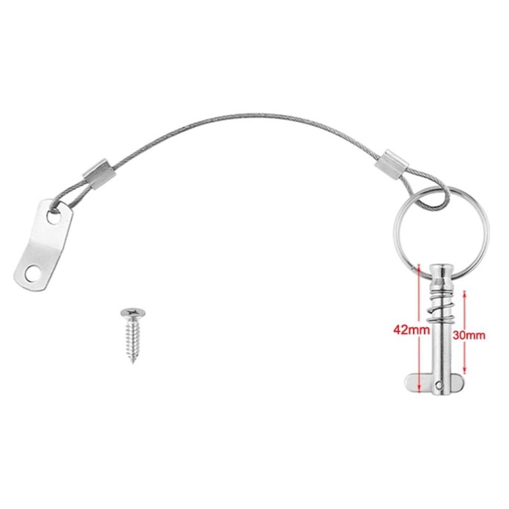 Quick Release Pin with Lanyard Drop Cam & Spring 6.3mm 316 Stainless Pin for Boat Top Deck Hinge Marine Hardware