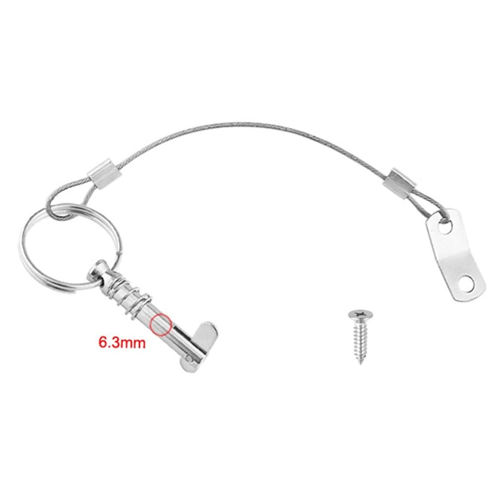 Quick Release Pin with Lanyard Drop Cam & Spring 6.3mm 316 Stainless Pin for Boat Top Deck Hinge Marine Hardware