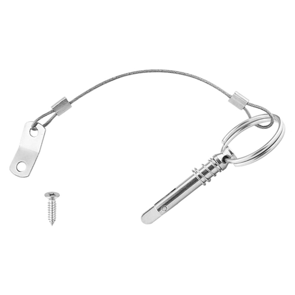 Quick Release Pin with Lanyard Drop Cam & Spring 6.3mm 316 Stainless Pin for Boat Top Deck Hinge Marine Hardware
